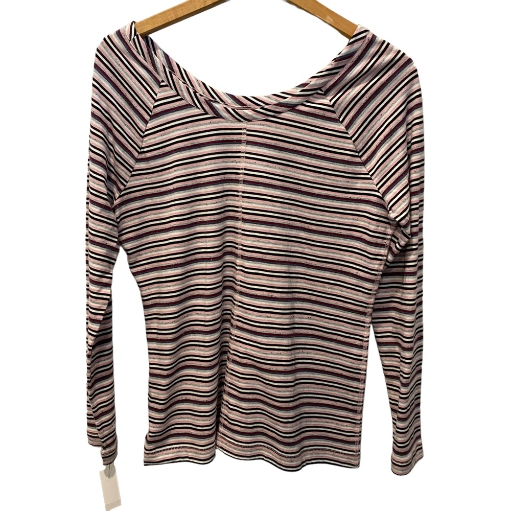 NWT Talbots T by Talbots Happy Stripe Long Sleeve Tee